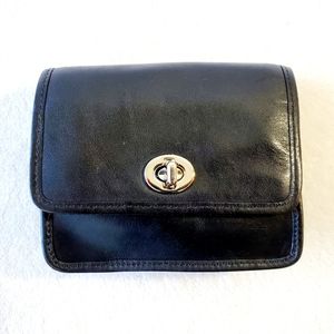 Coach Black Leather Mini Crossbody Bag